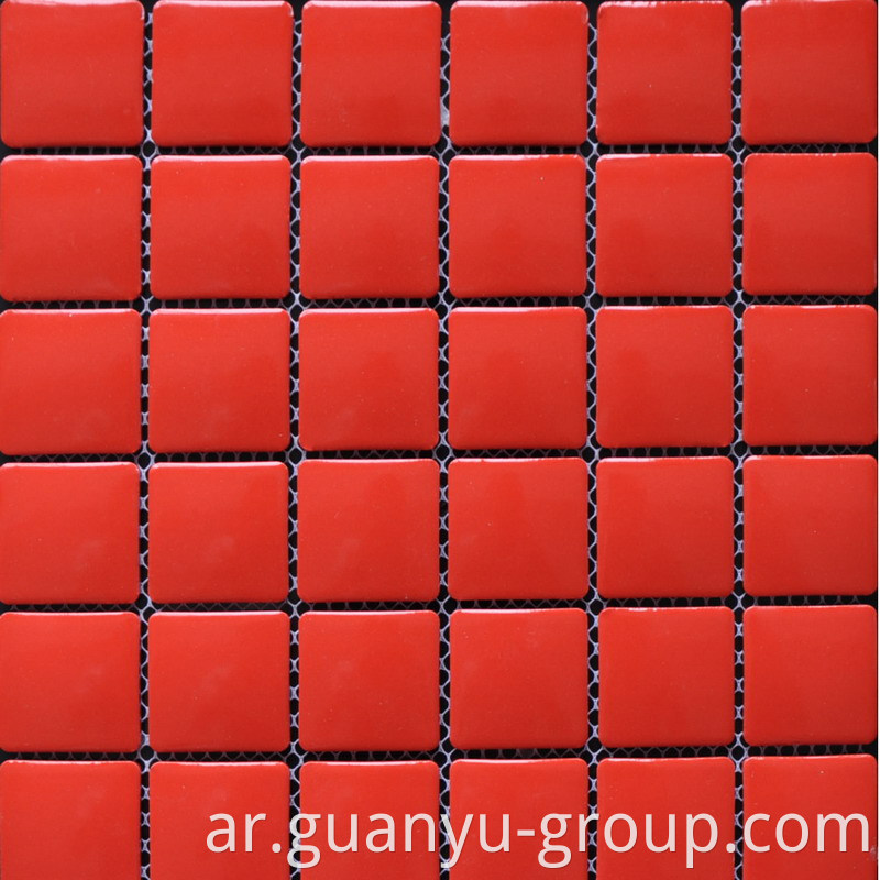 China Red Porcelain Mosaic Tile
